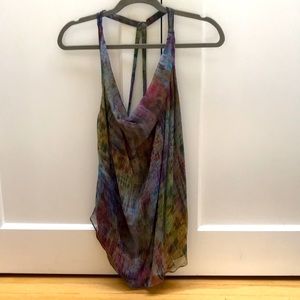 Haute Hippie Multicolor Silk Cowl Neck Tank Top!